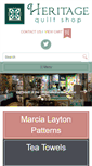 Mobile Screenshot of heritagequiltshop.com