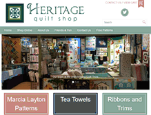 Tablet Screenshot of heritagequiltshop.com